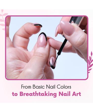 Gel Nail Polish for Nail Art and French Manicure 10 ml - High Precision Brush Gel Nail Varnish Colours for Lines Colors and Professional Nail Decoration (8. Fuchsia Glitter) - Buy Online on GoSupps.com