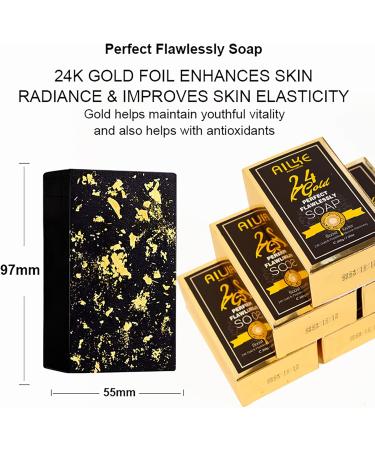 AILKE BOOST LUSTER AILKE 24K Perfect Flawlessly Whitening Soap Brightening Even Skin Tone Improve Skin Elasticity Deep Cleaning Remove Blemish Spots 200g Pack of 5 - Buy Online on GoSupps.com