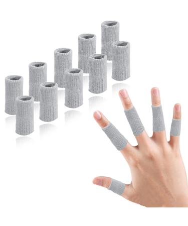 Ednyzakrn 10 pieces of finger protection in the event of injury finger bandage finger bandage stretchy finger cover for trigger finger arthritis swelling basketball finger protection unit size gray 10