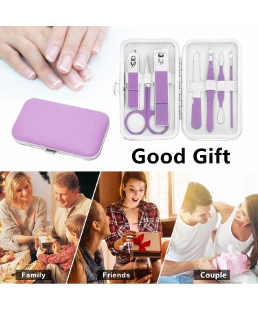 8Pcs Manicure Kit for Women with Nail Clippers and Travel Case - Perfect Gift for Girlfriend, Wife, Parents - Buy Online on GoSupps.com