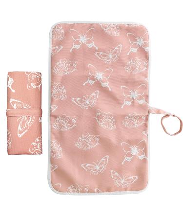 Wendergo Portable Nappy Changing Mat Baby Travel Change Mat Foldable Diaper Pad 60 x 35 cm Waterproof Wipe Clean Lightweight Perfect for On The Go and Home Newborns Essentials (Pink)