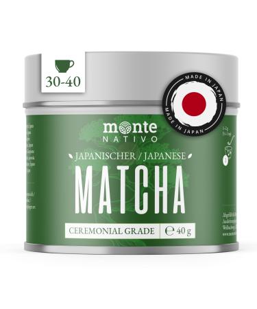 C r monial Matcha Monte Nativo (40g) Id al pour th matcha latte & smoothies Th vert japonais Qualit c r monie en bo te m tallique 100% pur et finement moulu C r monial Matcha 40 g