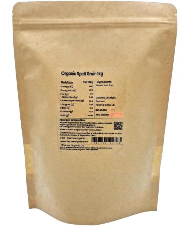 Thames Organic Spelt Grain Nutty & Hearty Versatile Whole Grain for Baking & Cooking Organic & Non-GMO Rich in Plant Protein & Fiber - Ideal for Vegan Vegetarian Diets 1kg - Buy Online on GoSupps.com