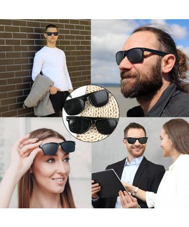 NHGAA 3 Piece Pinhole Glasses Set - Improve Eye Training & Vision | Perforated Glasses for Short-Sightedness - Buy Online on GoSupps.com