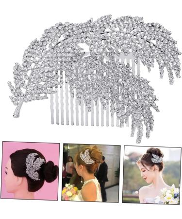 Didiseaon 1pc Wedding Hairpin Bridal Hair Accessories Hair Rhinestones Diamond Headpiece Mothers Day Side Combs Prom Headpiece Pearl Leaf Hair Comb Leaves Headgear Zinc Alloy Bride - Buy Online on GoSupps.com