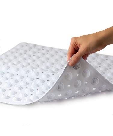 DMI Non-Slip Suction Cup Shower Mat with Drain Holes got Tub or Shower, 21 Inch Square, White