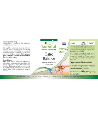 Fairvital | Oestro Balance - 2 months treatment - High dosed - 120 capsules - soy isoflavones (genistin daidzine glycitein) with Vitamin E - Buy Online on GoSupps.com