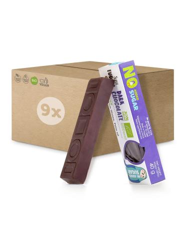 SUPER FUDGiO SUPER FUDGiO 9 x Sugar Free Organic Chocolate Bars Gluten Free Sugar Free Chocolate Snack Bitter Chocolate