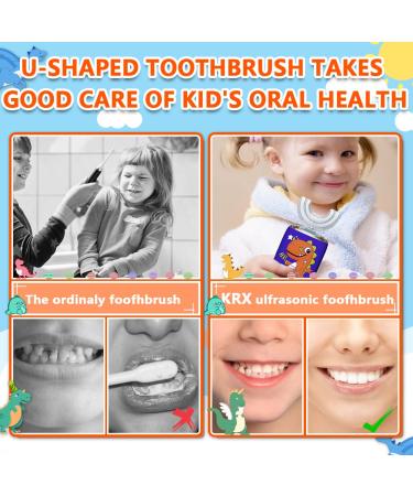Kids Electric Dinosaur Toothbrush | Automatic & Rechargeable with Soft Bristles | Six Cleaning Modes | IPX7 Waterproof | Orange - Buy Online on GoSupps.com