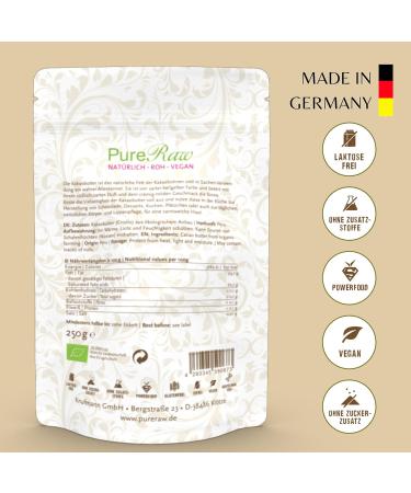 Organic Cocoa Butter for Chocolate & Cosmetics - Pureeraw 250g Vegan White Chocolate Sugar-Free Premium Quality - Buy Online on GoSupps.com