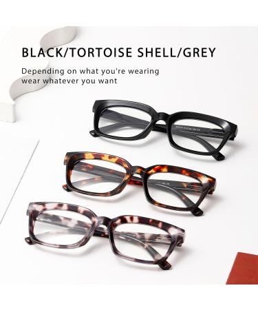 3 Pack Oversized Square Reading Glasses for Women - Blue Light Blocking +1.5 Diopter Spring Hinge Computer Readers - Stylish & High-End - Buy Online on GoSupps.com