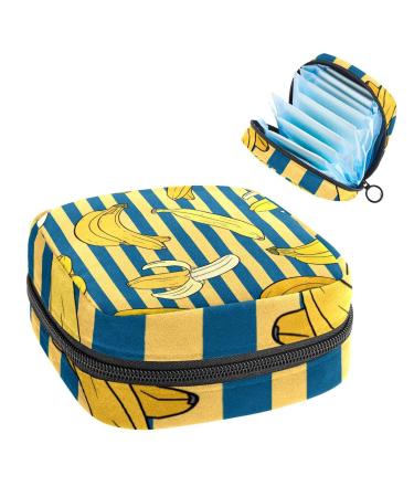Women's bonds Storage pockets Stillpad Holder Summer fruit banana yellow marine striped portable period kit pocket feminine product bag for women girls color3