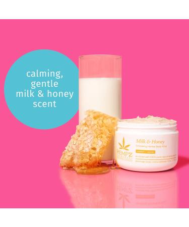 Hempz Milk and Honey Exfoliating Herbal Body Whip - Nourishing 7.3 oz Vegan Moisturizer for Smooth Skin | International Shipping Available - Buy Online on GoSupps.com