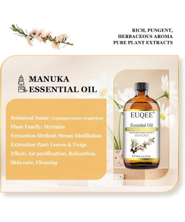 EUQEE Manuka Essential Oil 118ml - Pure Natural Aromatherapy Oil for Diffusers and Humidifiers - Relaxing Home Fragrance - 1 Pack - Buy Online on GoSupps.com