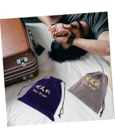 CANIGHT 2pcs Storage Bag Dust Bag Drawstring Hair Dryer Pouch Travel Bag Curl Blow Dryer Treat Bag Velvet - Buy Online on GoSupps.com