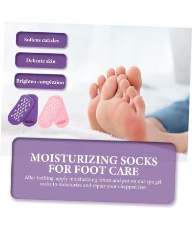 minkissy 2 Pairs Gel Socks Spa Socks Cracked Heel Socks Heel Socks for Dry Cracked Feet Cracked Heel Care Socks Essential Oil Socks Cracked Heel Repair Commodity Miss Cotton Yarn Foot 22x10x1cm - Buy Online on GoSupps.com