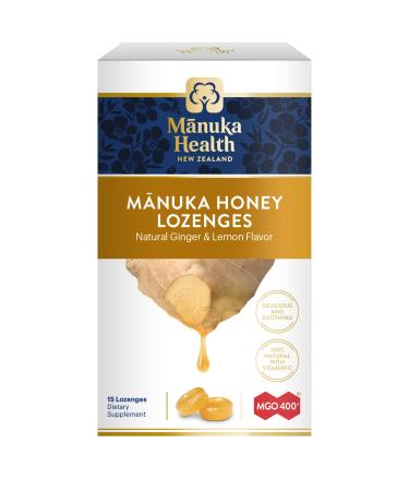 Manuka Health Manuka Honey Lozenges MGO 400+ Ginger & Lemon 15 Lozenges