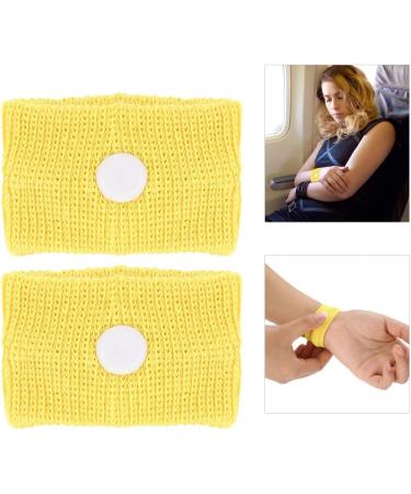 Salmue Acupressure Bracelet - Anti-Stress & Travel Sickness Relief - Natural Headache & Nausea Remedy - Ideal for Vacation (Yellow) - Buy Online on GoSupps.com