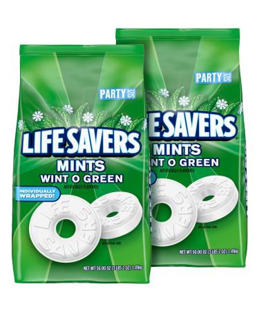 LIFE SAVERS Mints Wint-O-Green Hard Candy, 50-Ounce Bag (Pack of 2) OLD PACK 3.08 Pound (Pack of 2)