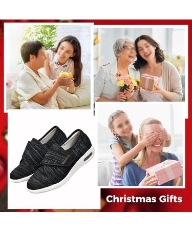 Buy Women's Wide Width Elderly Shoes - Breathable Adjustable Air Cushion Diabetic Slippers Easy Close Orthopedic Footwear for Comfort & Support - Light Gray - Buy Online on GoSupps.com