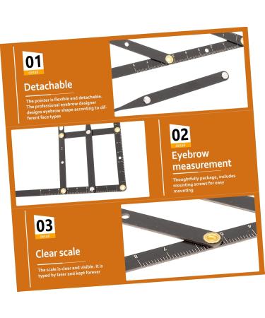Angoily 5 pcs Tool Gadgets Eyebrow Ratio Stencils Metal Sliding Mean Positioning Stainless Makeup Measure 25x5x0.6cmx5pcs Blackx5pcs - Buy Online on GoSupps.com
