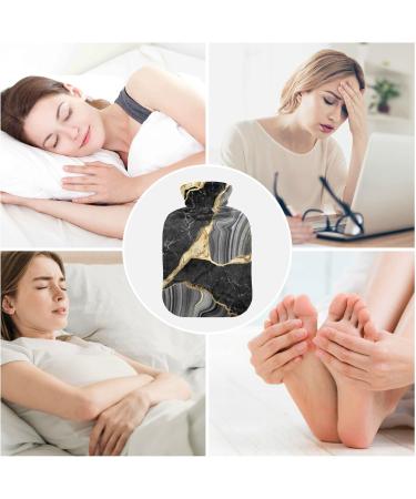 Golden Black Marble Heat Bottle - Pain Relief | 1L Hot Water Bottle for Adults & Children - Buy Online on GoSupps.com