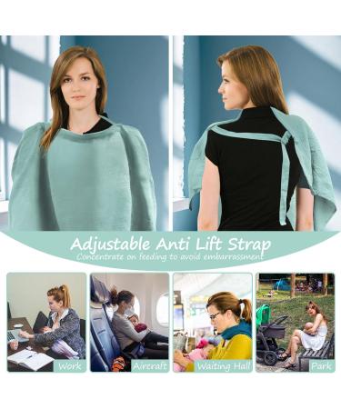 Soft Cotton Breastfeeding Cover with Towel - Green | Multi-Use Nursing and Stroller Cover for Moms - Buy Online on GoSupps.com