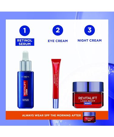 L'Oreal Paris Pure Retinol Serum 30ml + 3 x Hydra Genius Moisturiser Sachets - Anti-Wrinkle Night Serum - Buy Online on GoSupps.com