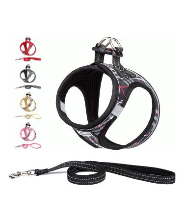 Suredoo dog harness Small dogs with a leash anti -train dishes reflective breathable breast dishes puppy crockery for small medium dogs (M black checked) black checkered M - Buy Online on GoSupps.com