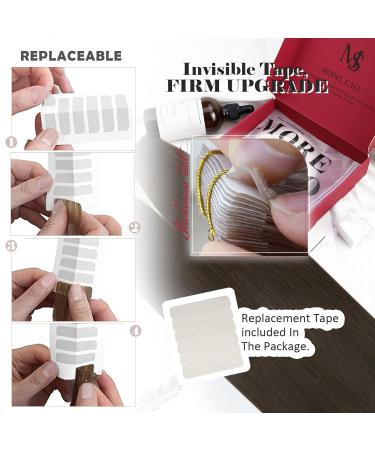 Moresoo Invisible Tape Extensions - Real Hair 60cm | Dark Brown #4 Tape In Hair Extensions - 20 Pieces/50g Remy Real Hair - Buy Online on GoSupps.com