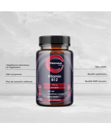 Vitamin B12 High Strength 1000mcg - 365 Tablets (One Year Supply) Vegan B12 Tablets Methylcobalamin - Buy Online on GoSupps.com