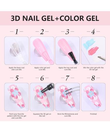 Makartt 3D Nail Gel & Gold Chrome Powder Kit - Clear Sculpting Glue for Nail Art - 15g Metallic Effect Nail Decoration - Buy Online on GoSupps.com