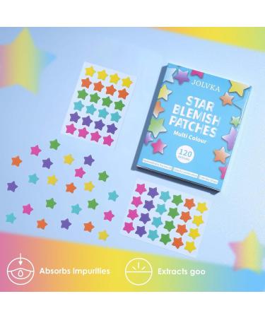 JOLVKA Star Blemish Patch - Hydrocolloid Patches (120 Patches) - Spot Cover - Star Shape Patches in 6 Colors for Face - Cute Zit Patches for Face Sticker Skincare 120 Count(Pack of 1) - Buy Online on GoSupps.com