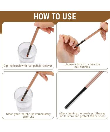 2 Pcs Nail Clean up Brushes - Round & Angled Head Pen Painting Tools for Nail Art Design - Buy Online on GoSupps.com