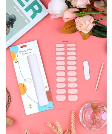 Kalolary 22PCS Full Wraps Nail Polish Stickers Self-Adhesive Nail Strips with 1PCS Nail File Gel Nail Art Wrap Stickers Decals for Women Girls (Apricot pink) - Buy Online on GoSupps.com