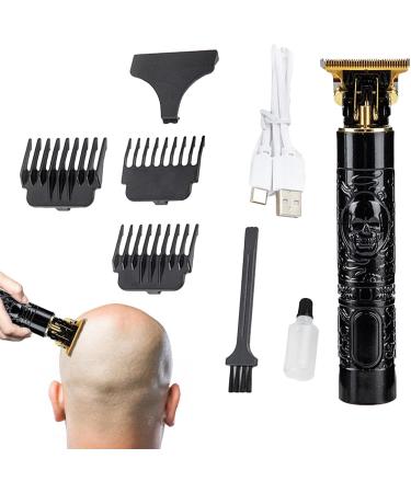 USB T9 Hair - Rechargeable Skull Embossed Beard Trimmer for Men Rechargeable Grooming Kit for Facial Hair - Hair Shaver & Groomer Nanyaciv Black - Buy Online on GoSupps.com