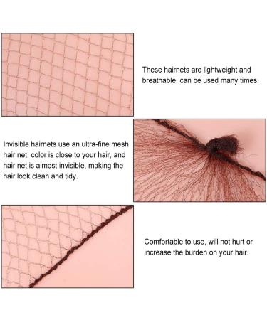 Pack of 100 Invisible Elastic Hair Nets - 20 Dark Brown for Wig & Hair Fixation | Perfect for Ladies' Knot Making - Buy Online on GoSupps.com