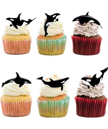 18pcs Killer Whales Cupcake Toppers for Boys Girls Baby Shower Fish Happy Birthday Cake Decor Under the Sea Ocean Themed Party Decorations Supplies - Buy Online on GoSupps.com