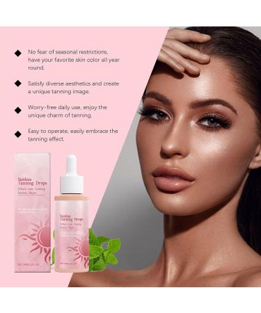  BommFu Sunless 2025 Oral Tanning Drops - 60 ml - Natural Ingredients - Self-tanning drops for face and body - Leaves skin smooth - Buy Online on GoSupps.com