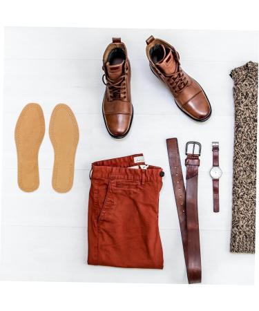 VALICLUD Breathable Brown Leather Shoe Insoles for Men - Thin Replacement Inserts (US 10-10.5 / EU 43-44) | Comfort & Odor Control - Buy Online on GoSupps.com