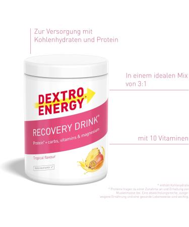 Dextro Energy Recovery Drink Tropical 356g - Electrolyte Powder with Vitamins & Magnesium for Muscle Recovery - Buy Online on GoSupps.com