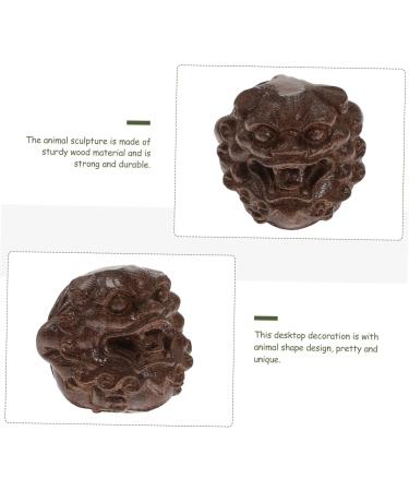 Beavorty Vintage Wooden Animal Statue - Mini Office Desk Decoration | Unique Home Protection Sculpture (4.5x4.5x4cm) - Buy Online on GoSupps.com
