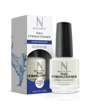 Nail Strengthener & Nail Hardener for Damaged Nails - Hydrates Moisturises Forms Protective Coating Contains Hyaluronic Acid-Nail Growth and Strengthener for Improved Nail Texture 0.5 FL. OZ./15ml