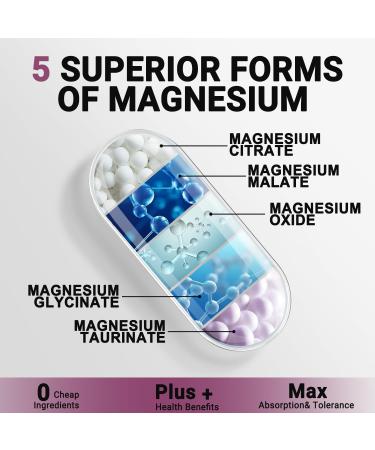 I LOVE HEALTH Benfotiamine 600mg Plus 20mg Vitamin B1 and Magnesium Complex Supplement 420mg- 30mg Vitamin B6-5 in 1 Ultra Absorption Magnesium Glycinate - Buy Online on GoSupps.com