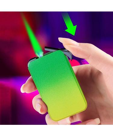 Metal Windproof Lighter Green Flame one-Button Ignition Lighter refillable Butane Lighter Suitable for Candles Cigars Outdoor Camping Gifts for Boyfriend(C) - Buy Online on GoSupps.com