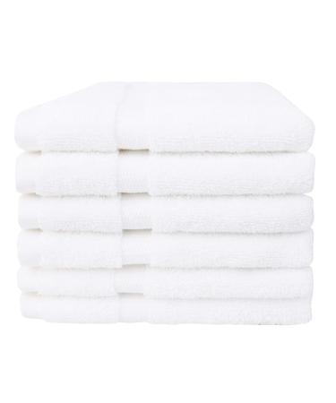 Everplush Classic Hotel Towels 6 Pack Terry Washcloths White White 6 Pack Terry Washcloths