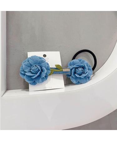 Muloo Woman Denim-Hairpin Flower Girls Blue Jeans Hair Clip Lady Hairgrips Fashion HairPin Thin Hair Accessory Girl Teen Decor - Buy Online on GoSupps.com