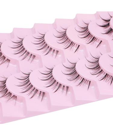 Manga Lashes - 8 Pairs of Super Wispy Thin Individual Fake Eyelashes for Natural Anime Korean Style Look - Buy Online on GoSupps.com