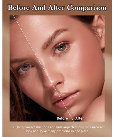 Face Matte Blush Powder Palette-2Colors Cruelty-Free Buildable Facial Cheek Blusher Pressed Powder Light Luxury Blush Contour Palette Longlasting Makeup Palette Christmas Gift for Women-03 3# Coral & Rose - Buy Online on GoSupps.com