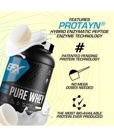 EFX Sports Training Ground Pure Whey Protein Powder - Fast Digesting Isolate & Concentrate for Muscle Growth & Recovery | 24g Protein per Serving | 32 Servings (Vanilla) - Buy Internationally - Buy Online on GoSupps.com